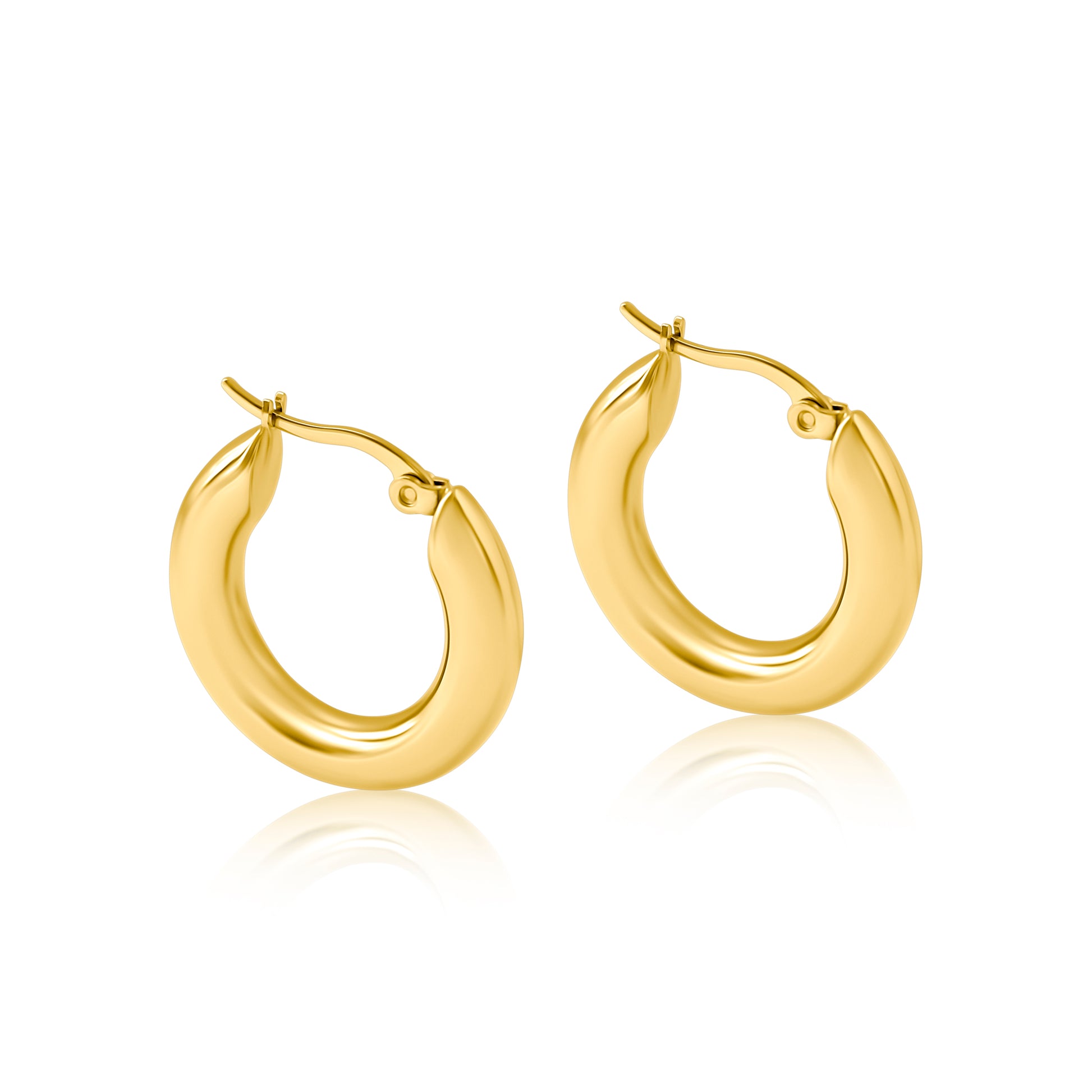 Stylish 18K Gold Plated Classic Hoop Earrings, Hypoallergenic and Waterproof Fashion Jewelry for Women. B-Xquisite Jewelry Earrings