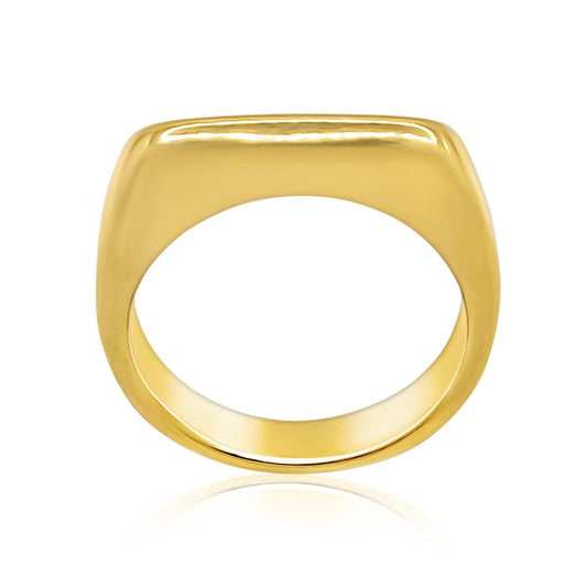 Close up front view. Women's Stainless Steel 18K Gold Plated Bar Ring - Sophisticated and Durable Waterproof Fashion Jewelry for Everyday Wear Bar Ring - B-Xquisite Jewelry Ring