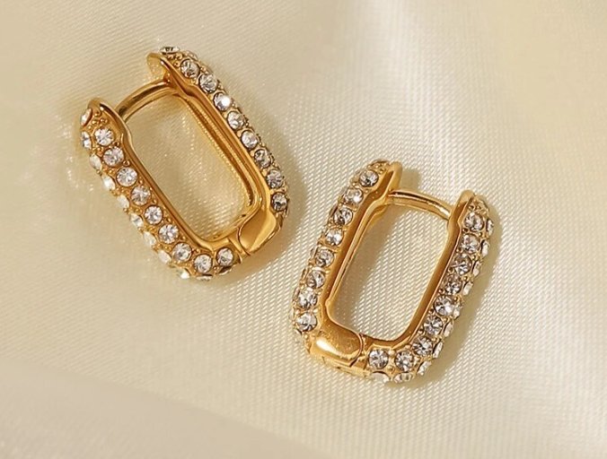 Women's Cubic Zirconia Evelyn Earrings - 18K Gold Plated Stainless Steel Fashion Jewelry for Everyday Wear Evelyn earrings - B-Xquisite Jewelry Earrings