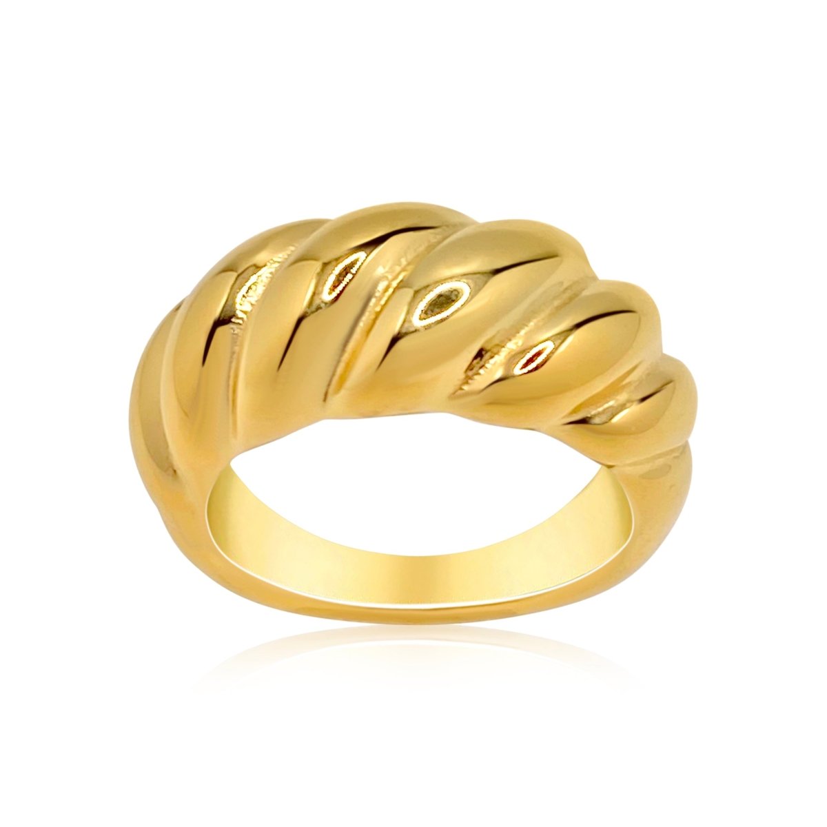 Close up Women's gold Sophia Ring - B-Xquisite Jewelry Ring